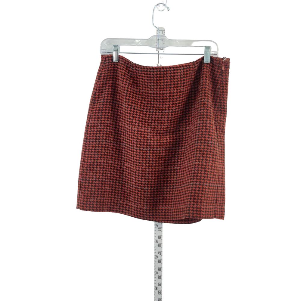 Women's Tom Tailor Orange Houndstooth Skirt Size 10 Preowned